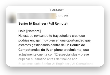 Convite de recrutador no LinkedIn