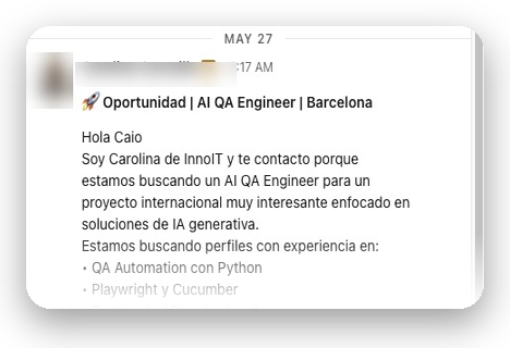 Convite de recrutador no LinkedIn