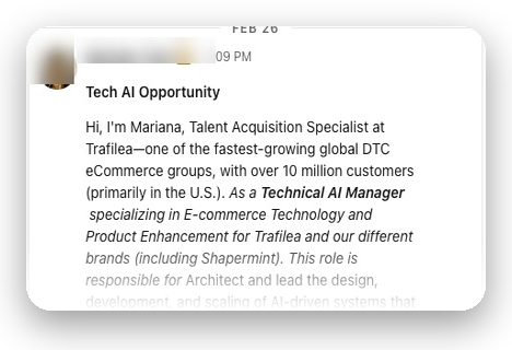 Convite de recrutador no LinkedIn