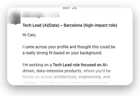 Convite de recrutador no LinkedIn