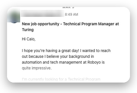 Convite de recrutador no LinkedIn