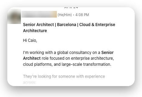 Convite de recrutador no LinkedIn