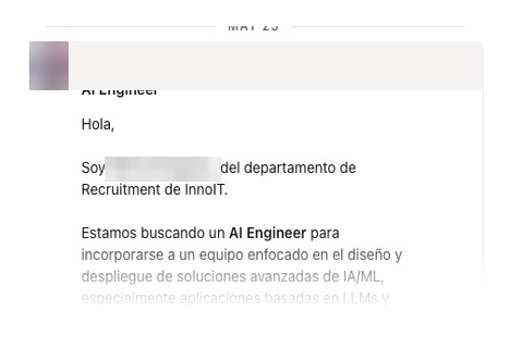 Convite de recrutador no LinkedIn