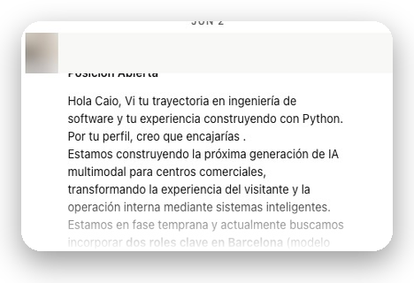 Convite de recrutador no LinkedIn