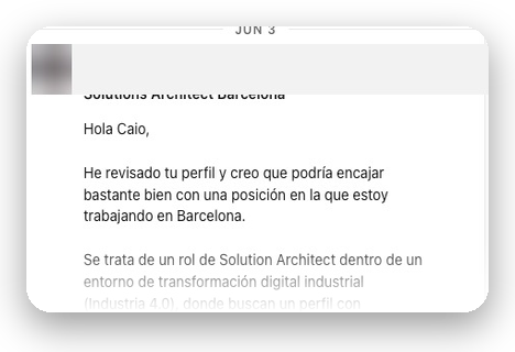 Convite de recrutador no LinkedIn